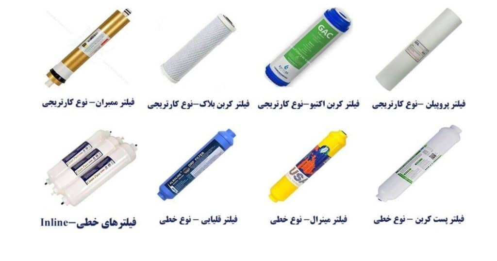 انواع فیلتر دستگاه تصفیه آب
