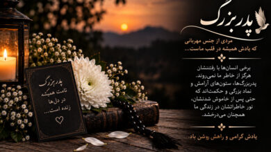 تسلیت فوت پدر بزرگ رسمی و کوتاه به دوست، همکار، رفیق و نوه